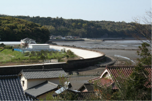 面木海岸の堤防