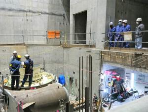 建設中の発電所見学（大野川発電所）