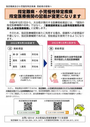 受給者あて包括的な記載のチラシ