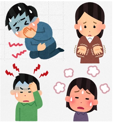 ふぐ毒の主症状をイラストにしたものです。