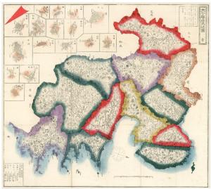 「大分県管内地図」（明治１４年）