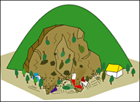 山腹崩壊のイラスト
