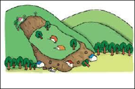 地すべりイラスト