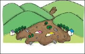 崩壊土砂流出危険地区のイラスト