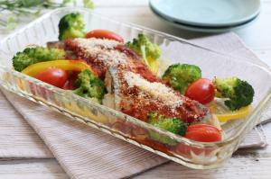 ケチャップで作るさばのナポリタン風オーブン焼き