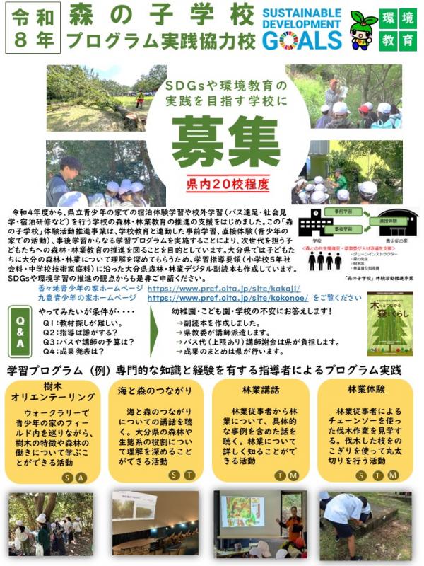 森の子学校　チラシ