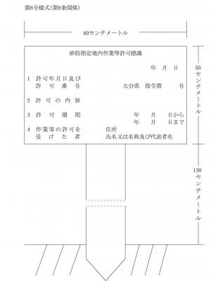 砂防指定地内作業等許可標識