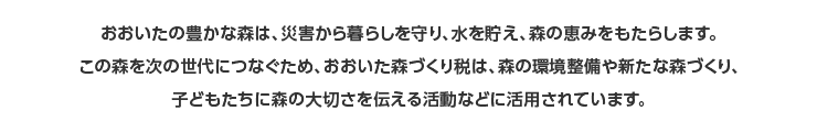 おおいたの豊かな森は、災害から暮らしを守り、水を貯え、森の恵みをもたらします
