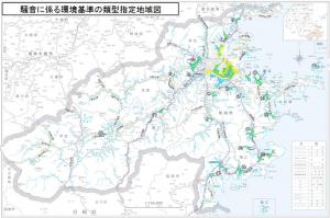 佐伯市全体の騒音環境基準地域図です。